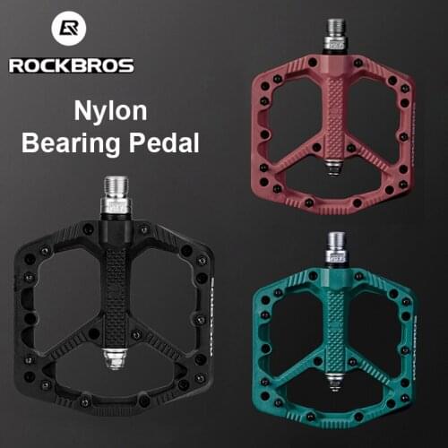 ROCKBROS Ultralight Nylon Bicycle Pedals Waterproof Mountain Bike Pedal Palin Bearing Non-slip Riding Pedal For Bicycle