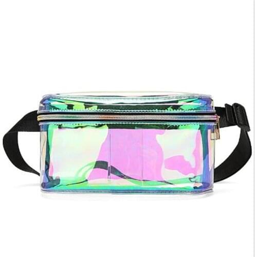 2019 PVC Waterproof Transparent Waist Bags Laser Waist Pack Clear waist bags Belt Bum Holographic Fanny Pack Women
