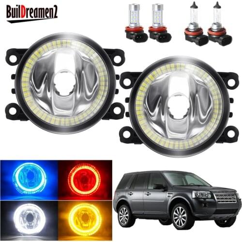 Angel Eye Fog Light Assembly For Land Rover Freelander 2 LR2 FA_ 2006-2014 Car H11 Front Bumper Fog Light With Halo Ring DRL 12V