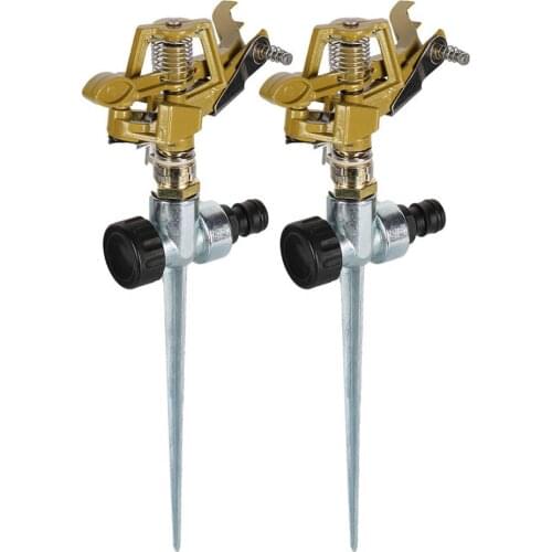 2pcs Garden Sprinkler Spike Lawn Grass 360 Degree Adjustable Rotating Water Sprayer Nozzle for Garden Irrigation Garden Tools