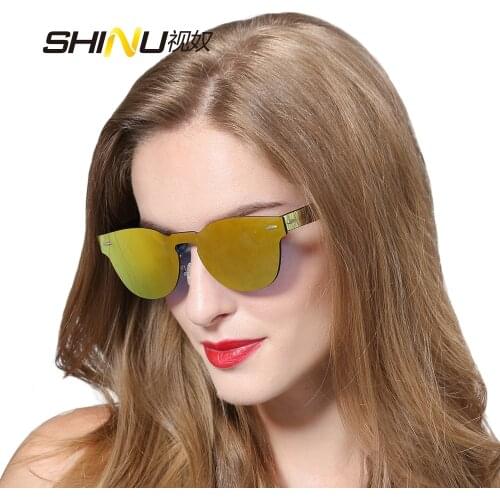 SHINU round sunglasses One Piece Anti-Reflective UV400 Women Men Sun Glasses Brand Designer Eyewear SH71002