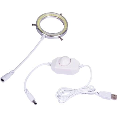 Kaisi Ultra-Thin High Brightness 60 LED Adjustable Ring Light Illuminator Lamp For STEREO ZOOM Microscope USB Interface Portable