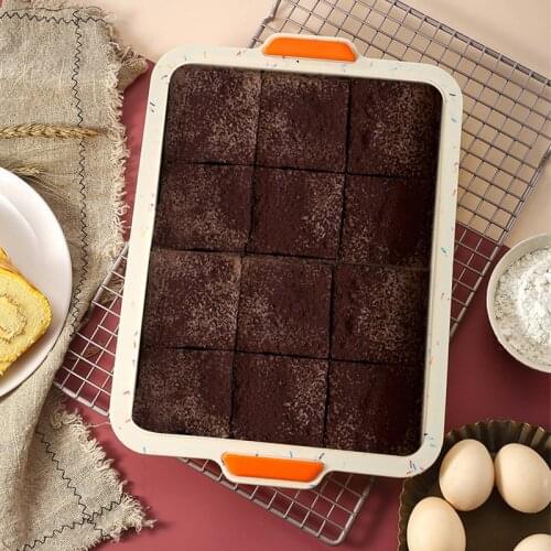 High Temperature Resistant Cake Baking Pan Silicone Baking Tray Pan Mold Non-Stick Baking Sheet Bread Brownie Cake Mold Bakeware