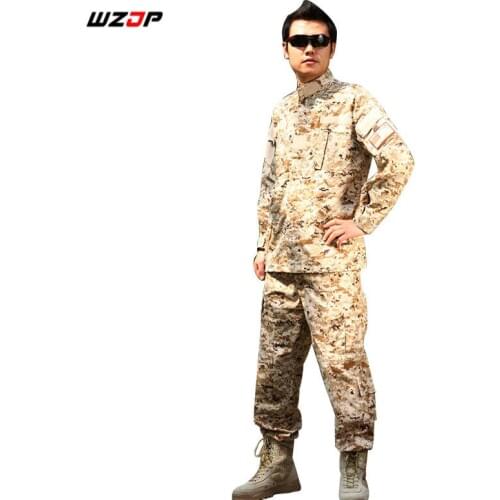WZJP Army Military Tactical Uniform Shirt + Pants Desert Digital Combat Uniform US Army Mens Clothing Suit Airsoft Hunting
