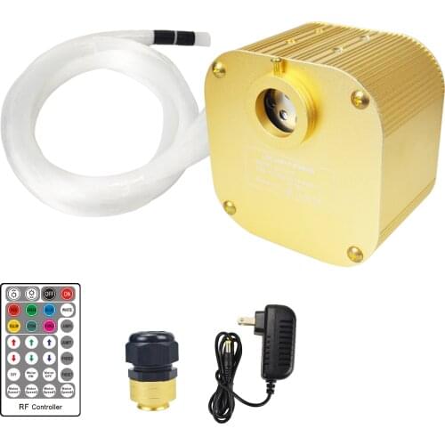 16w twinkle fiber optic light DC12V rgbw built-in motor RF control golden led light engine star sky effect inside car decoration
