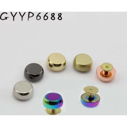 10-30-100pcs 8 colors 11mm 13mm High Quality Binding Screws Nail Rivets Leather Copper Craft Belt Wallet Solid Screws DIY