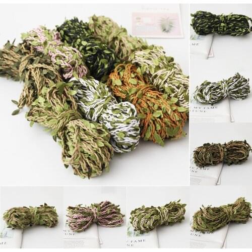 1*Rattan 10M Simulation Leaf Hemp Rope Green Leaf Braid Rattan DIY Decoration Materials 100% Brand New And High Quality