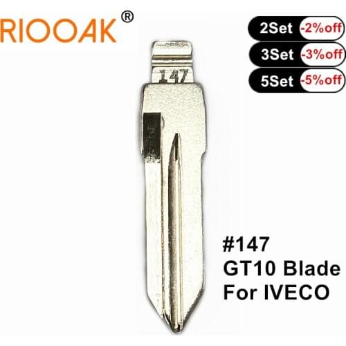 RIOOAK 10pcs/lot #147 lishi GT10 Metal Blank Uncut Flip KD VVDI Remote Key Blade For IVECO Auto Replacement Parts Interior parts