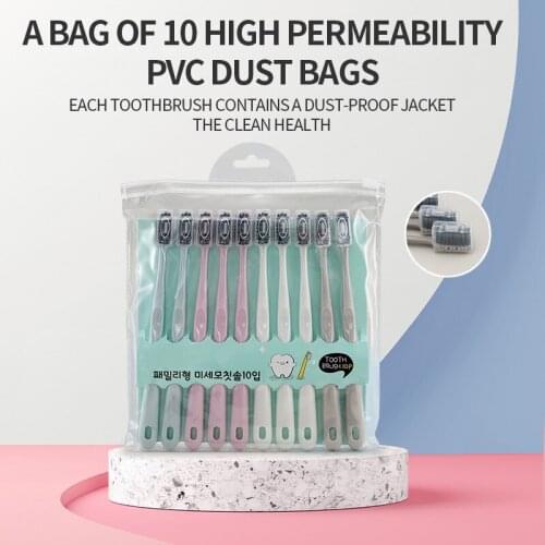 10PCS Macaron Toothbrush Clean Adult Bamboo Charcoal Soft Toothbrush Teeth Deep Cleaning Portable Travel Dental Oral Care