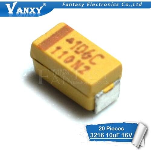 20pcs A 3216 10uF 10V 106 106C SMD tantalum capacitor