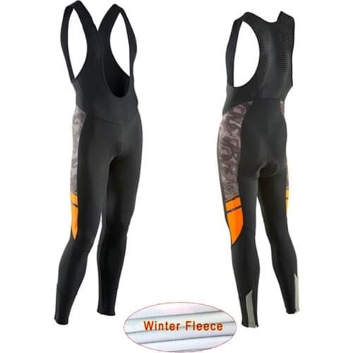 2017 Coolmax Winter Thermal Fleece Pro Team Cycling Black Bib Pants Bicycle Shorts MTB Road Bike Ciclismo Perneras 9D Gel Pad
