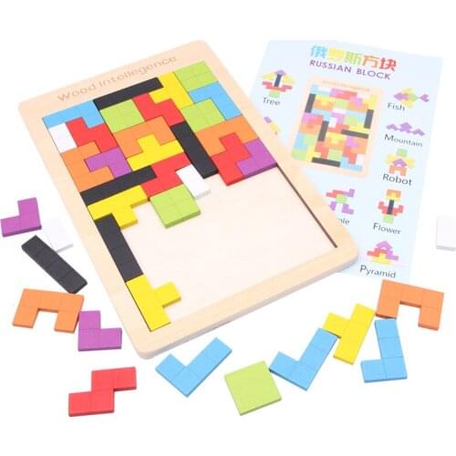 2018 Kid Toy Colorful Wooden Tangram Brain Teaser Puzzle Toys Tetris Game Preschool Magination Intellectual Educational Gift