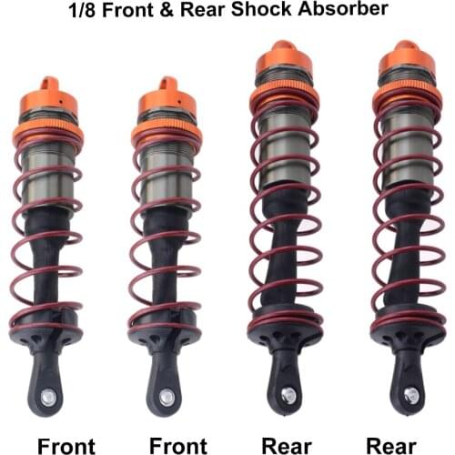 4Pcs Shock Absorber 120mm Front 140mm Rear Metal Damper Suspension for 1/8 JLB HSP EM Racing HPI Truck Buggy Truggy ZD Racing