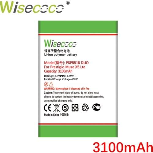 Wisecoco PSP 5518 3100mAh Battery For Prestigio Muze X5 Lte Psp5518 DUO Cellphone High Quality +Tracking Number