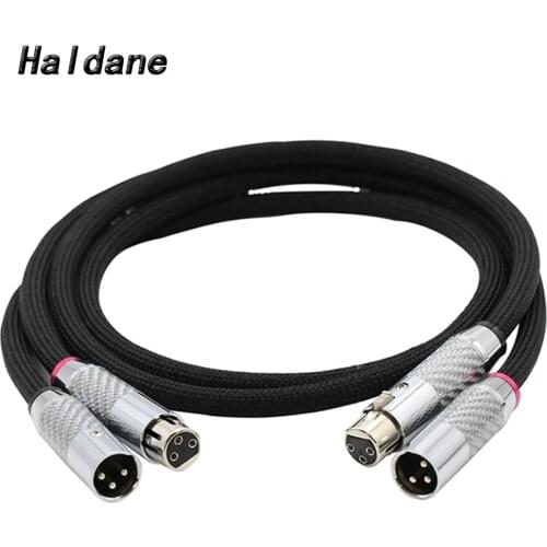 Haldane Pair HIFI QED Signature Silver Plated XLR Balanced Cable Amplifier DVD Player Interconnect Cable Carbon Fiber 3pin XLR