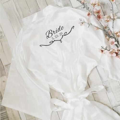 Personalised Custom Name Satin Robe Pajamas Wedding Bridesmaid Gifts Bridal Party Robes Wedding Satin Dressing Gown