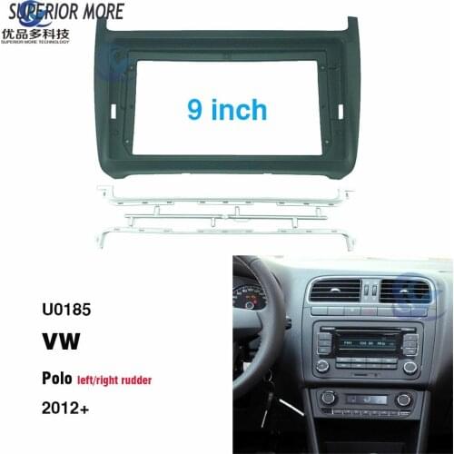 2 din 9 inch car radio Fascias for VW POLO 2012 Dashboard Frame Installation dvd gps mp5 android Multimedia player