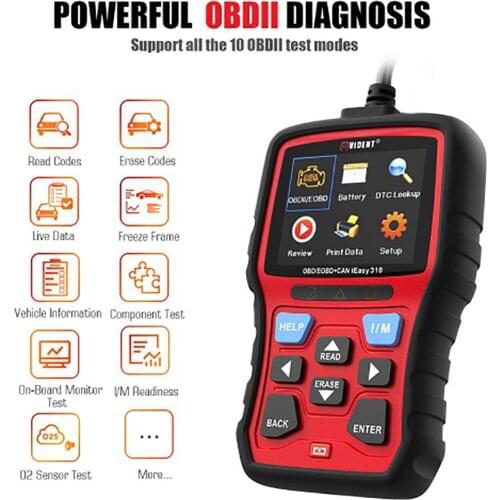 Vident iEasy310 OBD2/EOBD Automotive Car Scanner Car Tools Check Engine with Battery Test Function Code Reader Diagnostic Tool