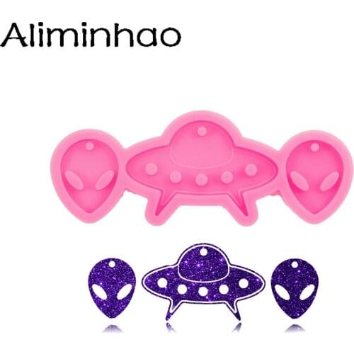 DY0317 Shiny Mini alien earrings mold DIY Handmade eardrop epoxy mould Silicone Molds fashion jewelry