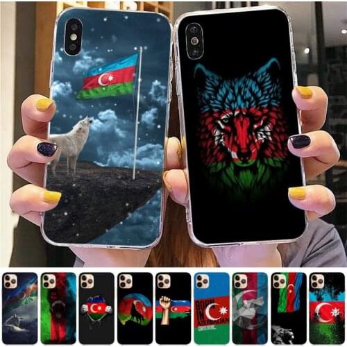 TOPLBPCS Azerbaijan flag Phone Case for iPhone 8 7 6 6S Plus X 5S SE 2020 XR 11 12 pro XS MAX