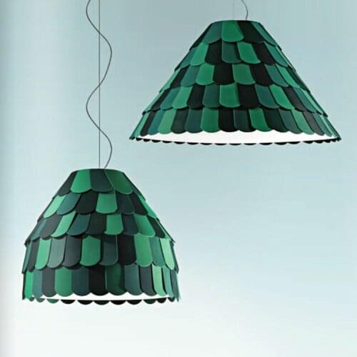 Italian Pendant Lights Fish scales creative living room restaurant green gray orange white cafe dining shop art lamp LO7261