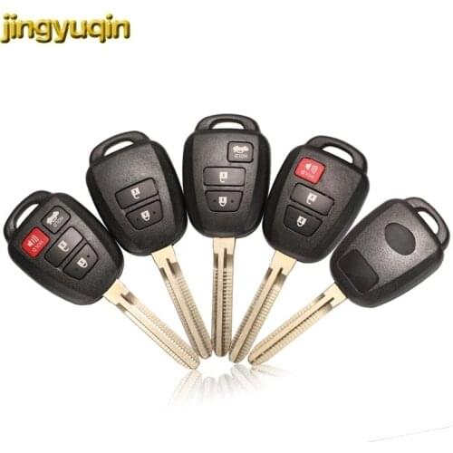 Jingyuqin Remote Car Key Fob Shell TOY43 Blade For Toyota CAMRY 2012-2015 Corolla 2014 2015 Replacement 2/3/4 Button