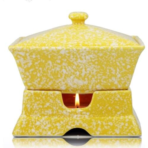 Chinese dish hotel tableware ceramic heating stove soup bowl pot heat preservation stove lid base alcohol candle heating