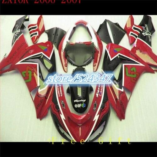 For Ninja ZX10R 06 07 06-07 campaign fairing kit kawasaki Ninja ZX10R red ink black sport bike cheap motorcycle o 'clock