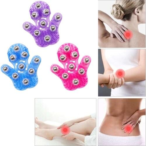 Roller Ball Body Massage Glove Anti-Cellulite Muscle Pain Relief Relax Massager For Neck Back Shoulder Buttocks Face Lift Tools