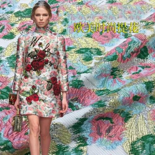 Metallic 3D Jacquard Brocade Fabrics for Sewing Per Meter Width 61" Yarn-Dyed Cloth Telas Textile Quilting Patchwork Diy Dress