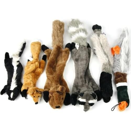 Cute Dog Toys for Small Dogs Pet Animal Plush Toy Dog Teeth Bite Chew Sound Simulation Fur Squirrel Fox Squeak Toys Perros