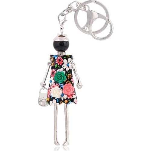 Statement Fashion Keychain For Women Charm Fashion Flower Key chain Bag Pendant Jewelry Design Handmade Girl Gift Wholesale
