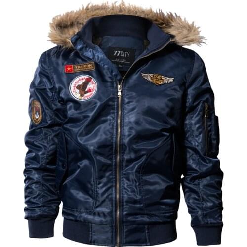 Mens Fleece Bomber Jacket Thick Down Parkas Motorcycle Jacket Military Pilot Jacket Outerwear Army Winter Jacket and Coat