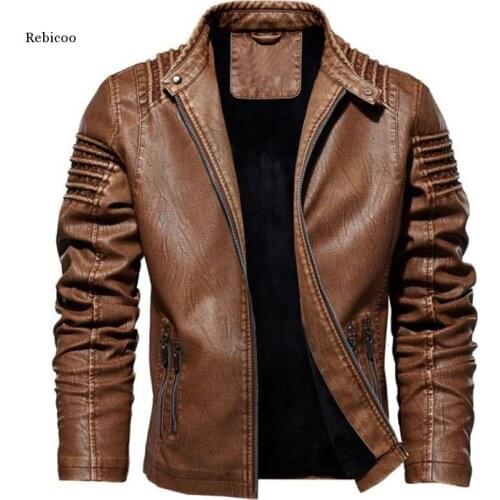 Mens Faux Leather Jackets High Quality Classic Motorcycle Jacket Male Plus Faux Leather Jacket Men Autumn
