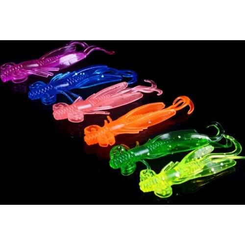 Soft Worm Shrimp Lure Silicone Bait 6cm 2g Swivel Jigging Wobbler Rubber Artificial Bait Swimbait Fishing Tackle Saltwater Bass