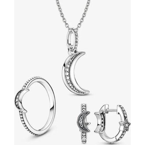 Kakany 2020 New Fashion High Quality Original 1:1 Bright Crescent Jewelry Exquisite Diy Valentines Day Gift Set For Women