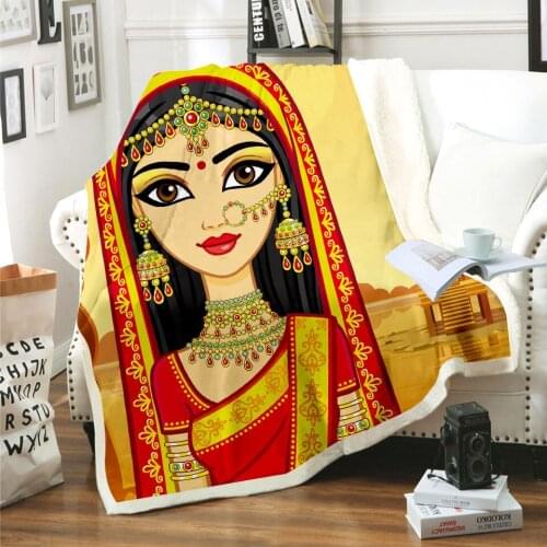 2020 NEW Egyptian Characters Blanket 3D Print Sherpa Blanket on Bed Kids Girl Flower Home Textiles Dreamlike Style 09