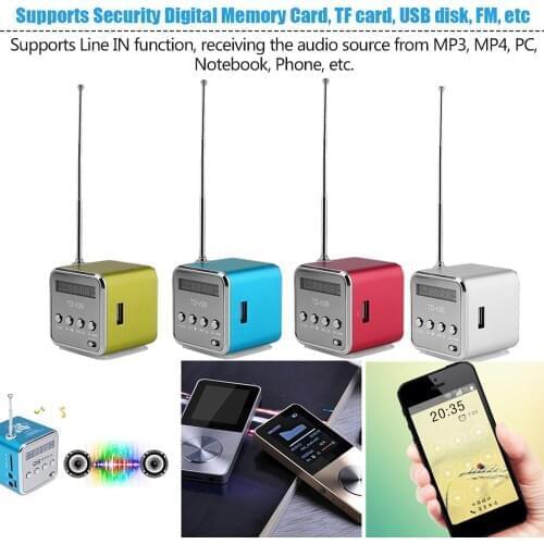 New 5 Color Mini Speaker Radio FM Receiver Digital LCD Sound Music Stereo Loudspeaker Micro SD/TF for Phone Laptop MP3 MP4
