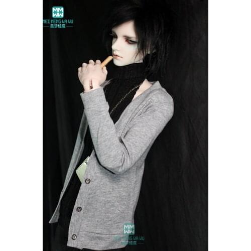 BJD doll clothes fits BJD uncle fashion cardigan denim trousers plaid shirt