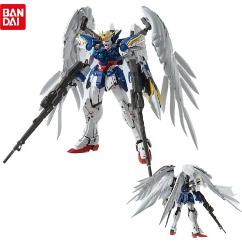 Original Bandai Gundam Anime Figure MG 1/100 Ver.Ka Wing Gundam Zero XXXG-00W0 Assembling Model Anime Action Figures Toys 18cm