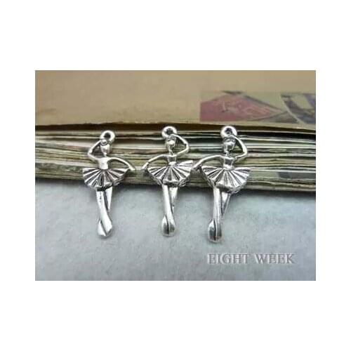 Zinc alloy pendant jewelry accessories diy handmade material charms ballet girl 12 * 27 mm