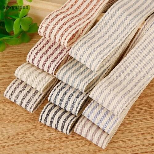 Kewgarden 1.5" 40mm Twist Stripe Ribbons DIY Bow Hair Accessories Cotton Ribbon Handmade Tape Satin Riband Webbing 10 Yards