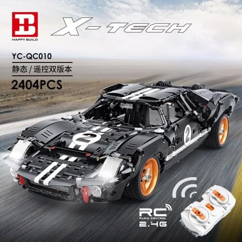 Qc010 High-Tech Rc Racing Car Vehicle 3d Model Building Blocks Kit Moc City Assembly Motorized Super Sport Cars Bricks Kids Gift