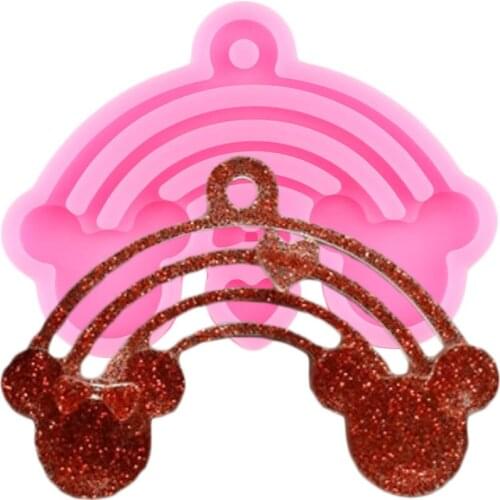 Disney Mickey Rainbow Silicone Mold DIY Craft Keychain Epoxy Resin Molds Fondant Cake Decorating Tools Candy Chocolate Moulds