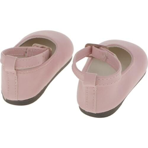 Pink Patent Leather Pump Dolly Ballerina Ankle Strap Shoes for 18 inch Girl My