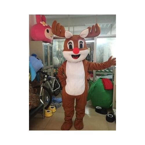 Rudolph Reindeer Mascot Costume custom fancy clothing anime cosplay christmas carnival party suits adult size
