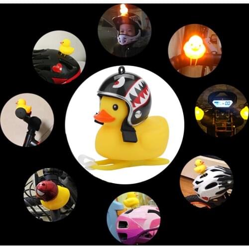 Cute Small Yellow Color Duck MTB Road Bike Motor Helmet Bicycle Riding Cycling Accessories Duck Bell with Light Broken Wind
