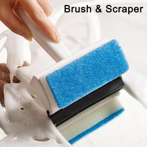 Window Squeegee Cleaning Tool 2-in-1 Window Glass Cleaner Windshield Cleaning Sponge and Rubber Squeegee Household Merchandises