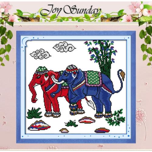 Thailand Elephants Counted Cross Stitch 11CT 14CT Cross Stitch Sets Wholesale Chinese Cross-stitch Kits Embroidery Needlework