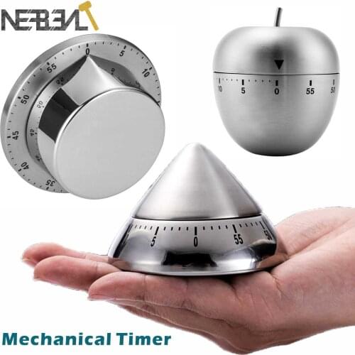 Chef Cooking Timer Kitchen Stainless Steel Eggs 60 Minutes Mechanical Alarm Clock Time Clock Countdown Time Management